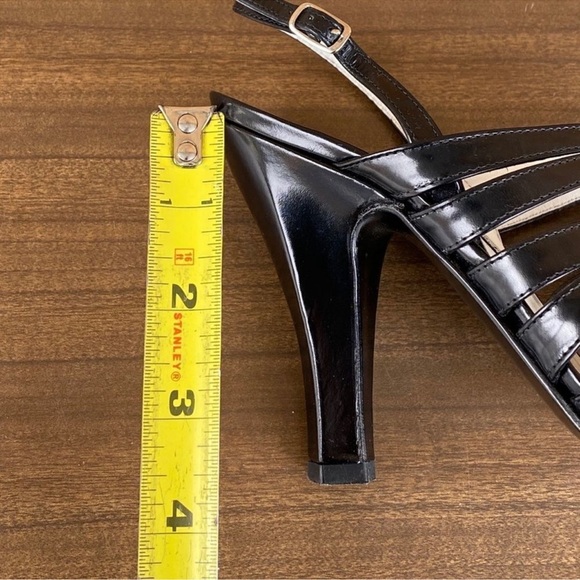 Casadei Black Leather Open Toe Heels 6.5 - Picture 6 of 8